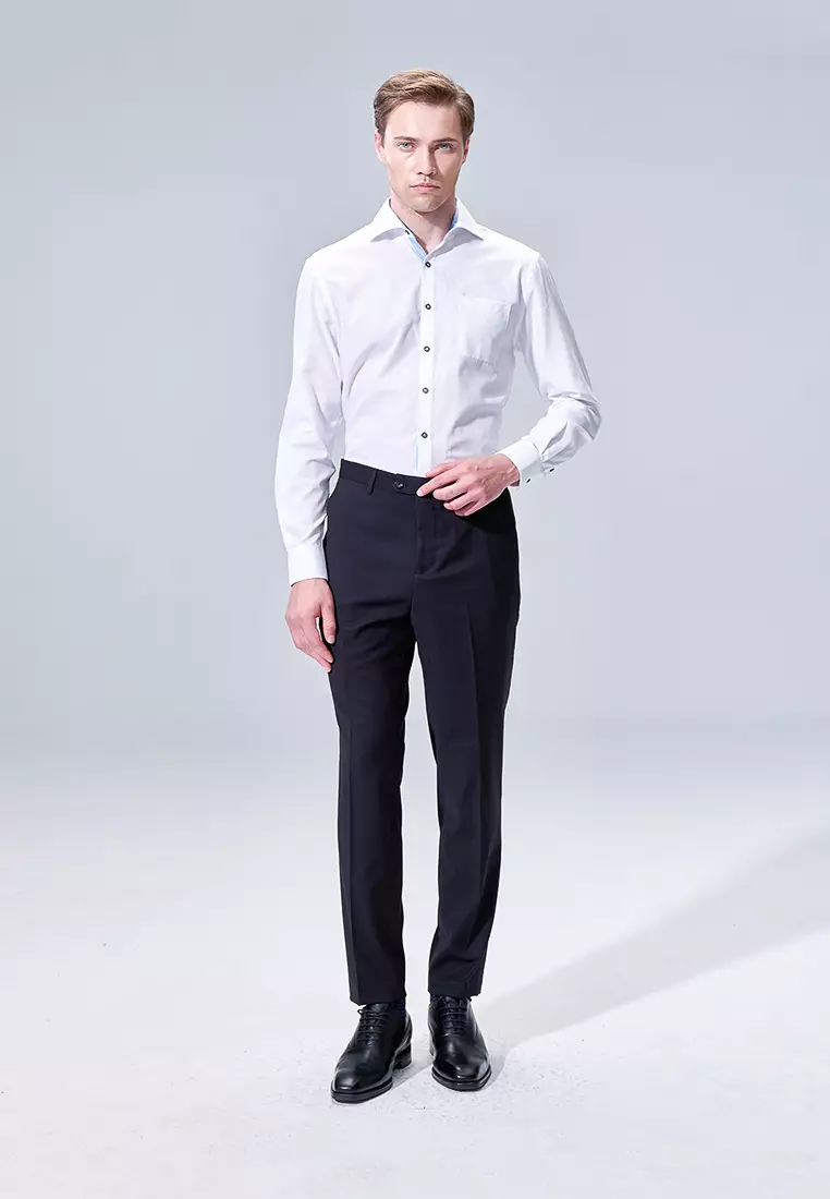 White Texture Classic Fit Shirt