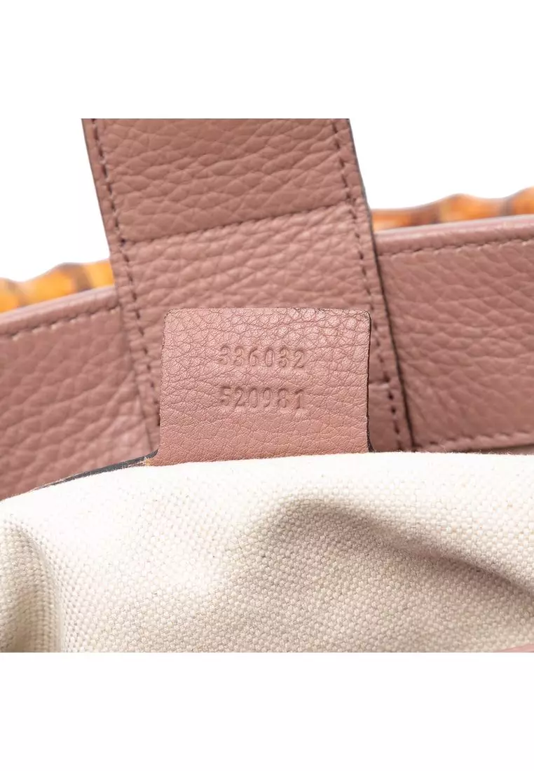 Pre-Loved Gucci Small Calfskin Bamboo Shopper Satchel