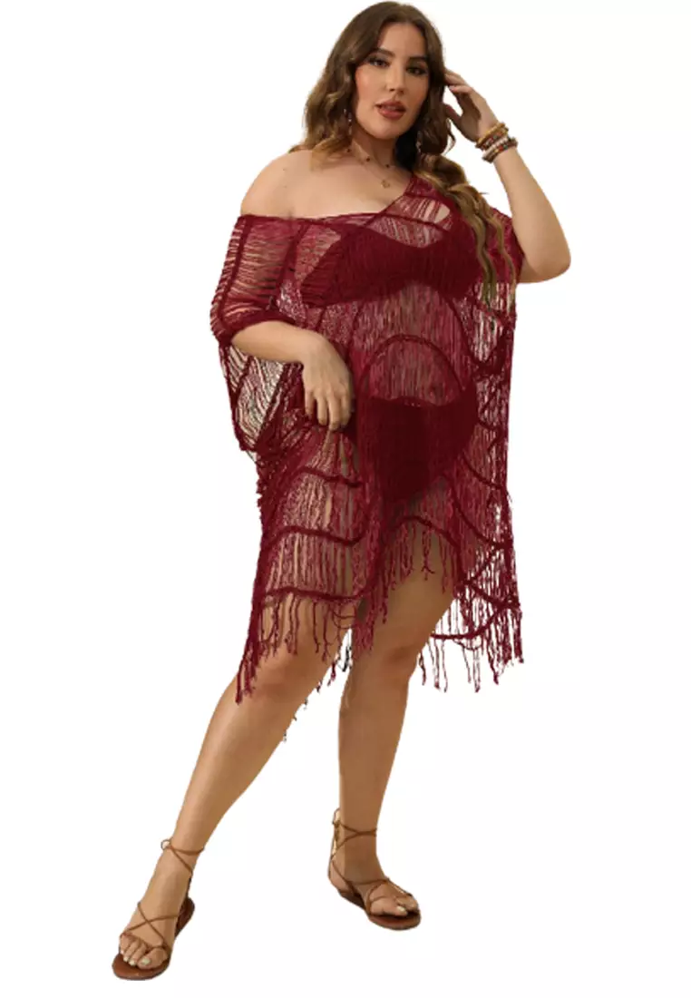 Red plus online size cover up