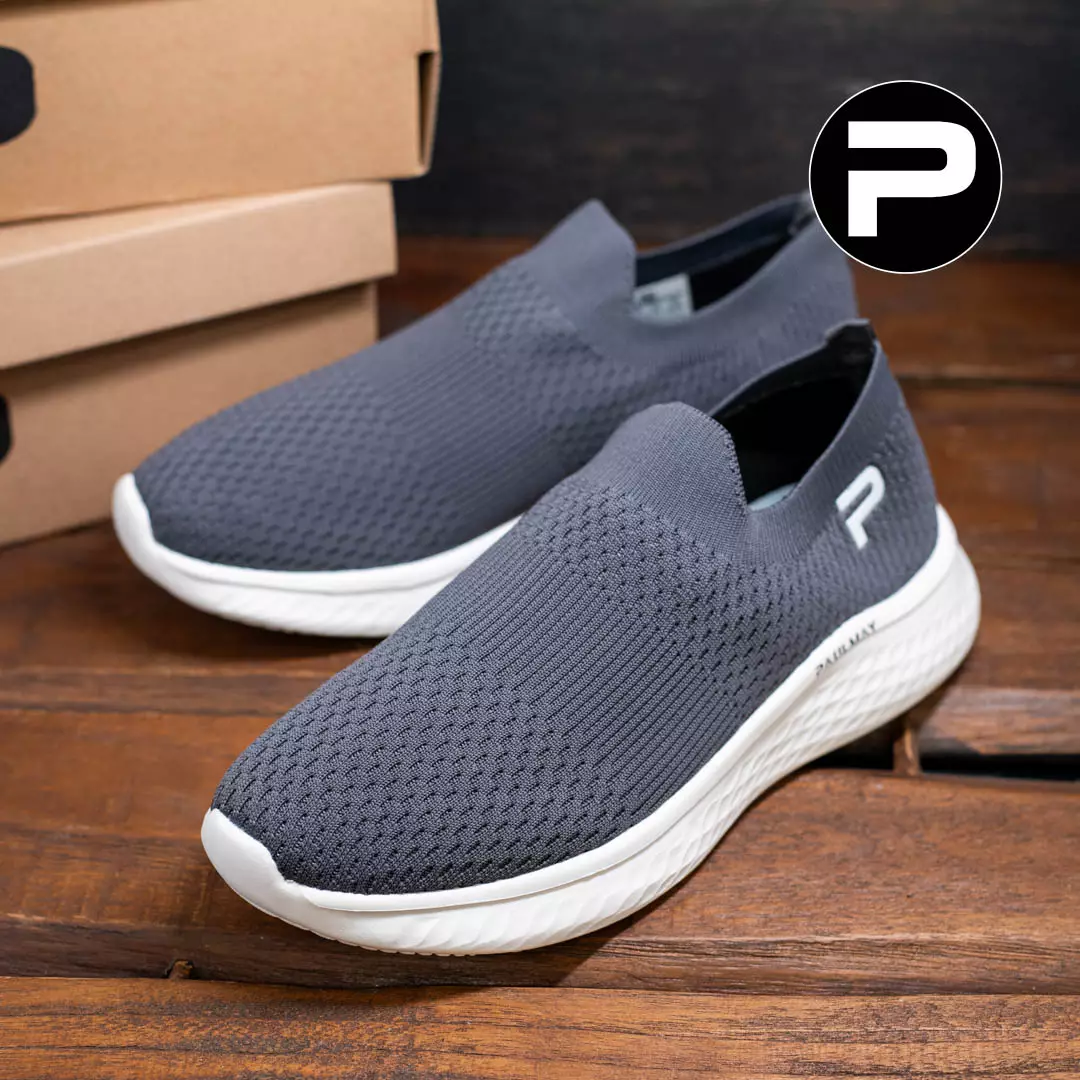 PAULMAY - Sepatu Slip On Running Pria Go Walk - Grey
