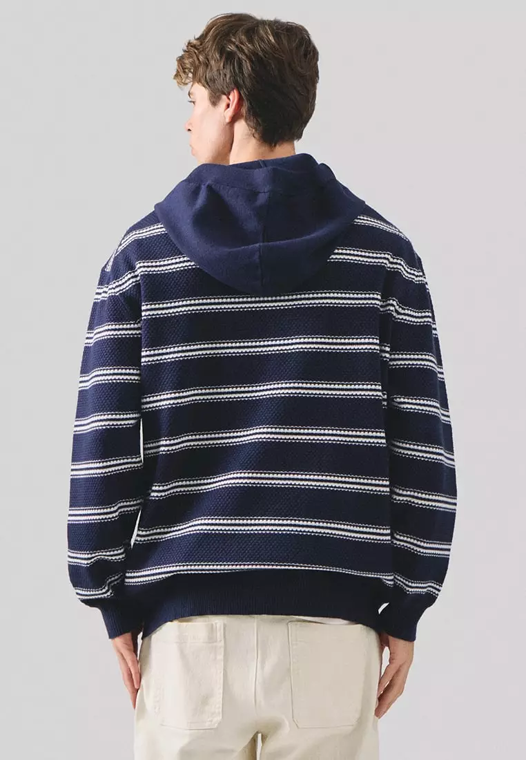 Hoodie In Popcorn Stripes