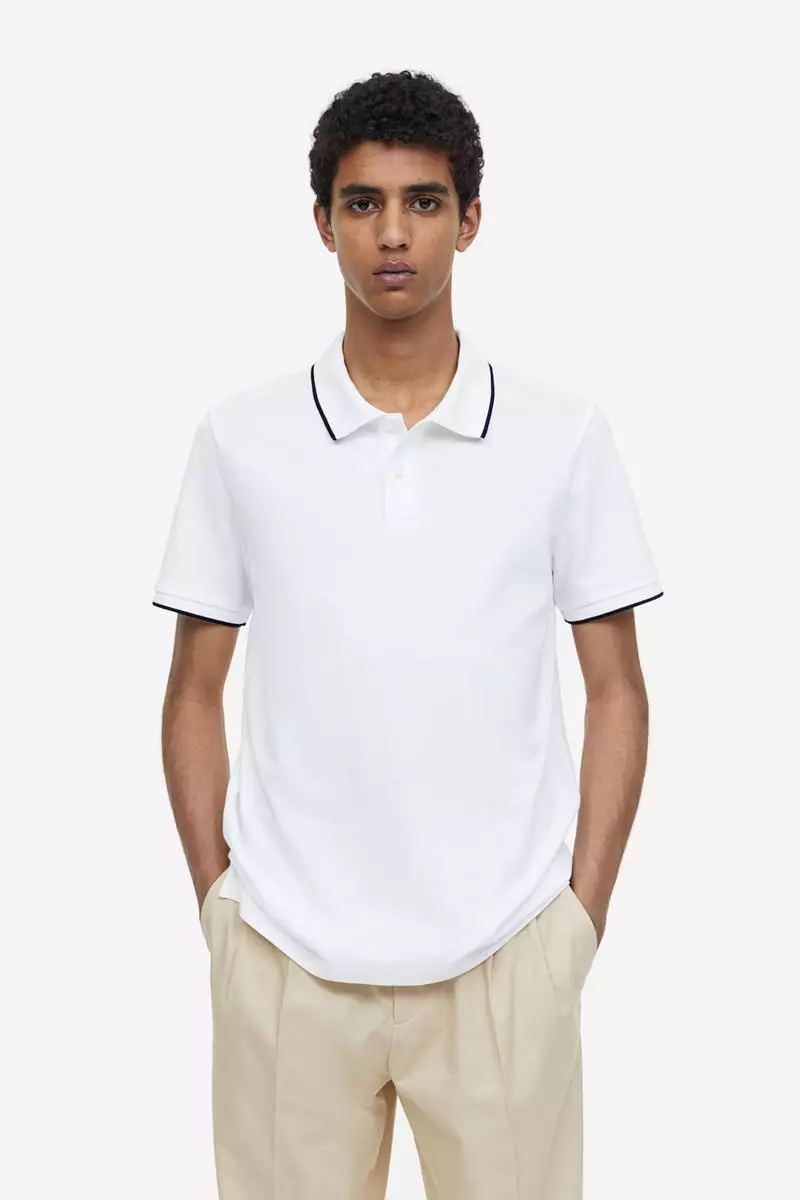 White 2025 polo short