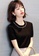 Sunnydaysweety black Korean Style Woolen Beaded Ultra-Thin Top A21031903BK C45B5AA89FE502GS_2