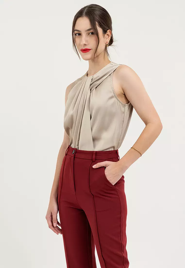Charlotte Sleeveless Drape Blouse