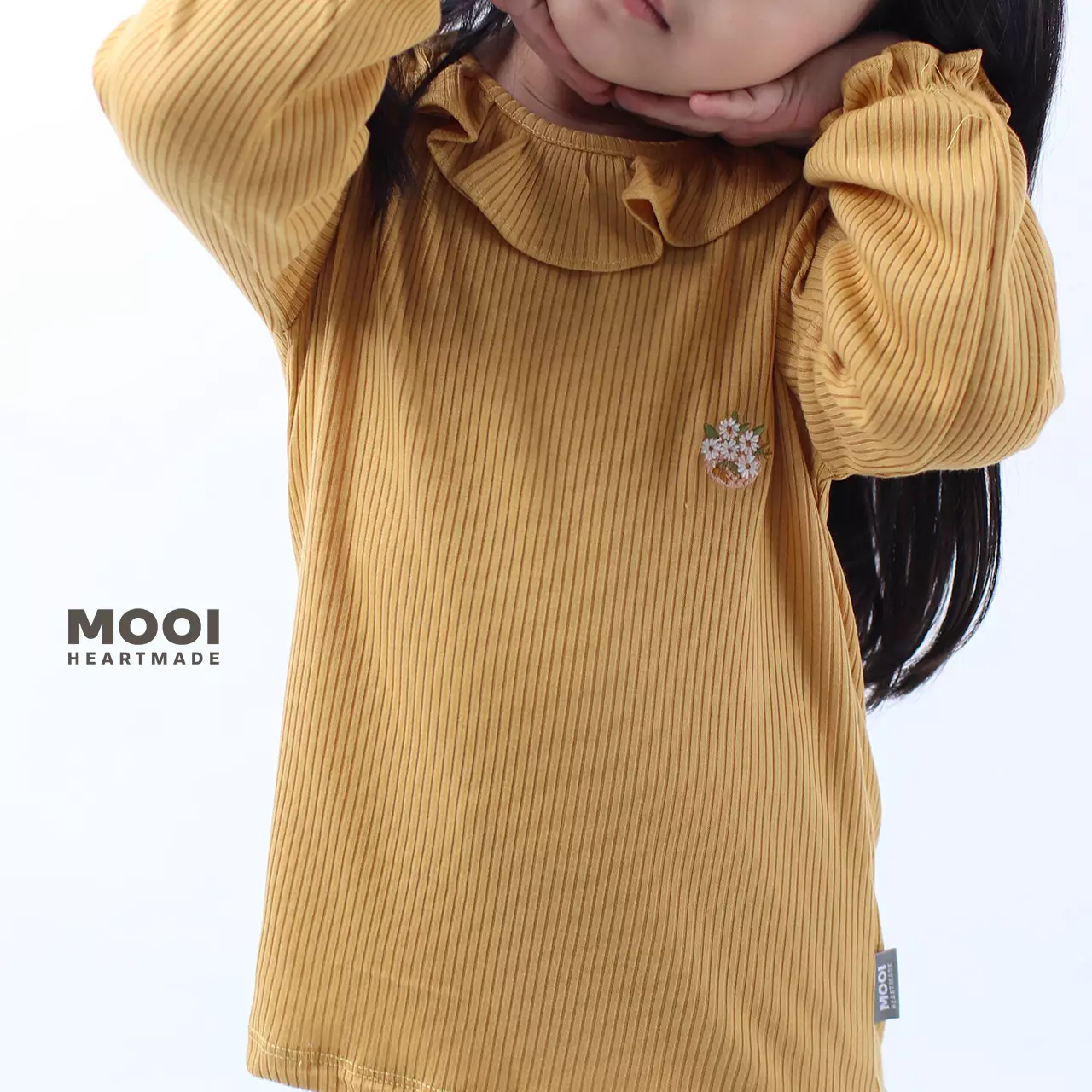 Mooi Atasan Anak Perempuan Mia Top Rib - Berry Red