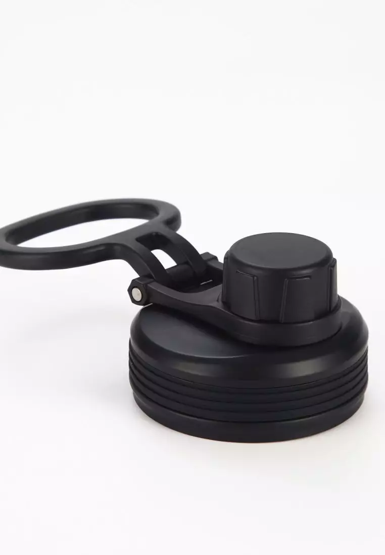 Crossing Urban Ceramic S/S Insulated Screw Cap Sports Bottle With Handle 400ml - Ebony (Black)