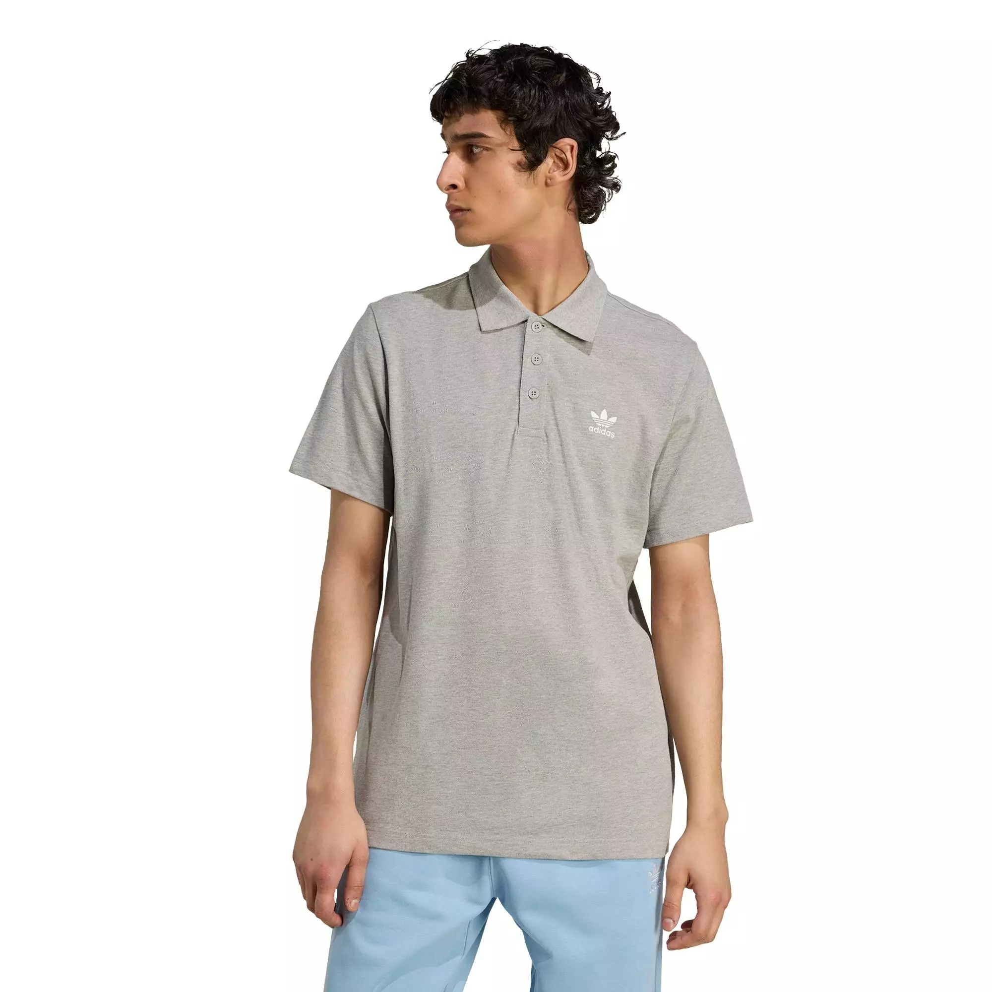Lifestyle Trefoilo Essentials Polo Tee Men Grey JW6083