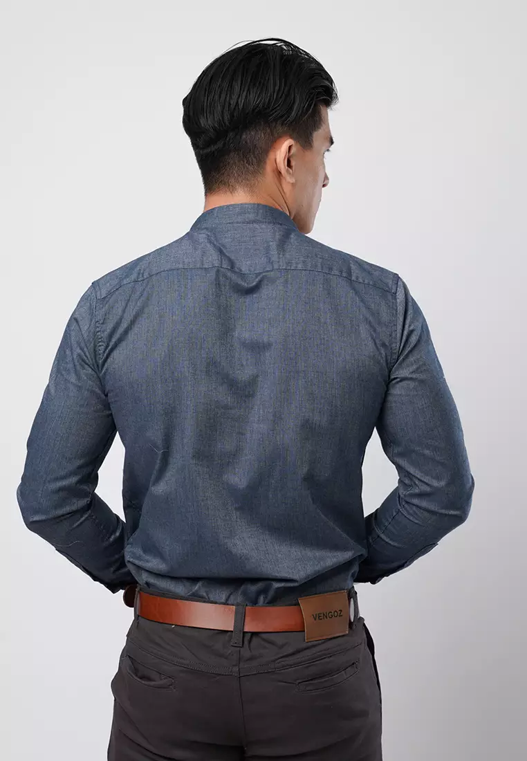 Indigo Blue Oxford Shanghai Shirt