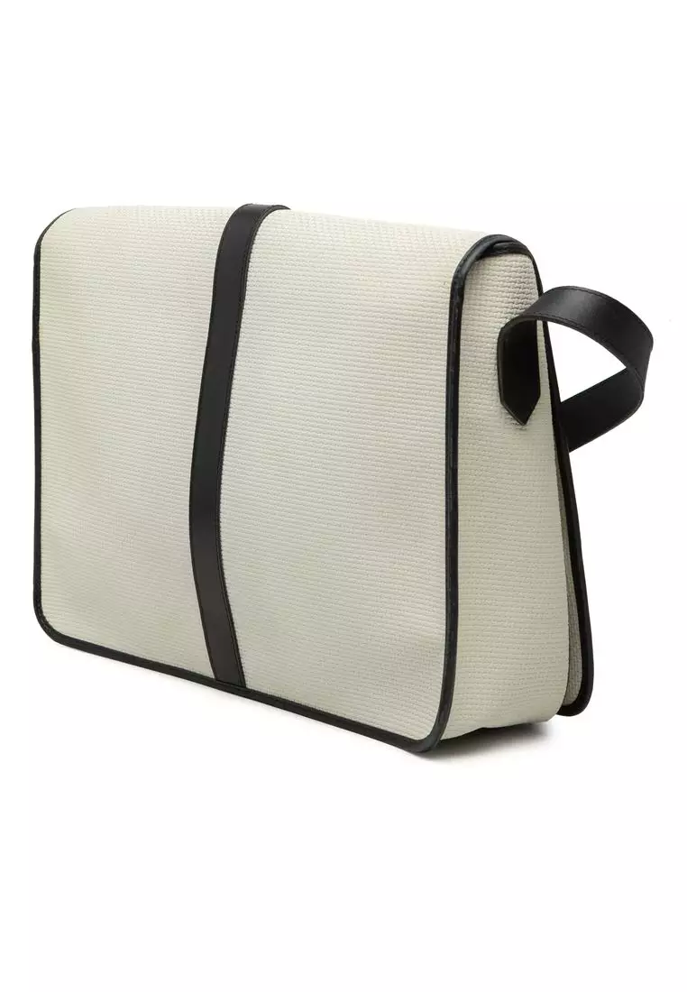 Pre-Loved Saint Laurent Leather Trimmed Canvas Messenger Bag