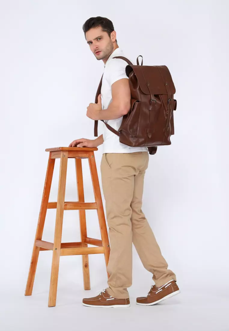 Three box vegan leather backpack discount