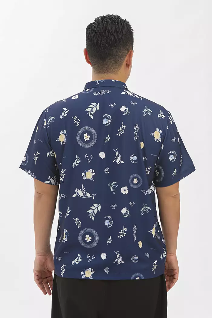 COTTONINK - Atasan Kemeja Pria Navy Peony Jie #CNYCollection2026