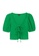 Monki green Textured Tie Front Blouse 3BCE8AA044E2B5GS_4
