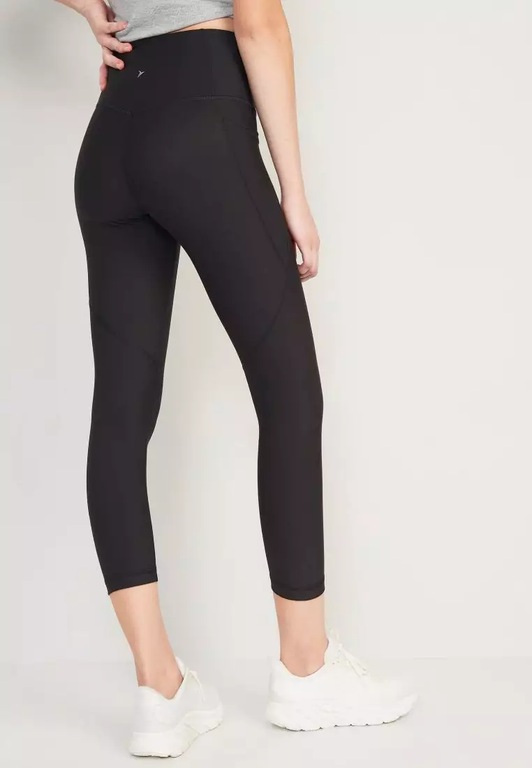 High-Waisted PowerSoft Side-Pocket Crop Leggings