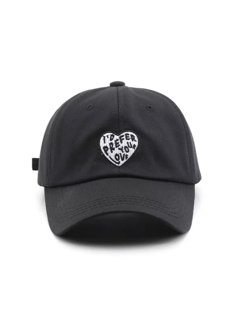 Buy Kings Collection Heart Shape Embroidered Black Adjustable Baseball ...