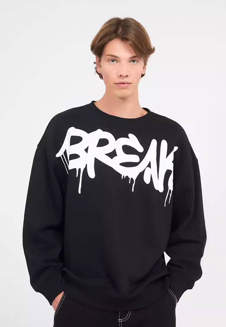 Solid color crew neck top sweatshirts
