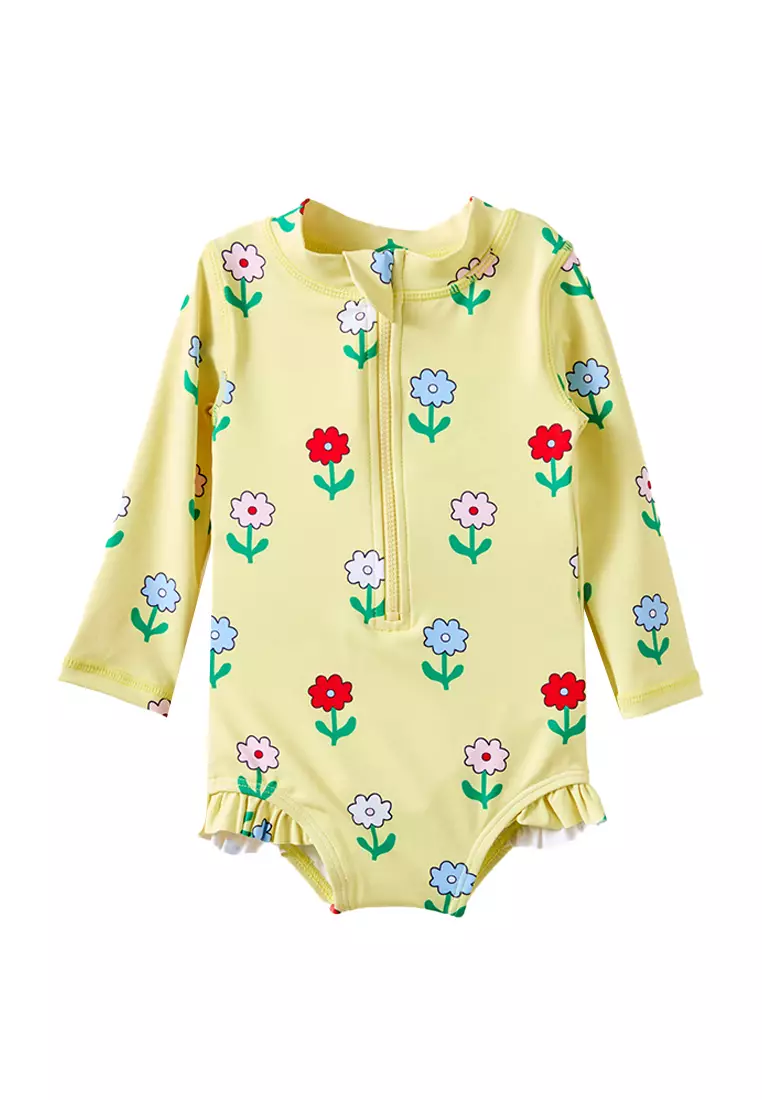Lucy Long Sleeves Ruffle Back Swimsuit