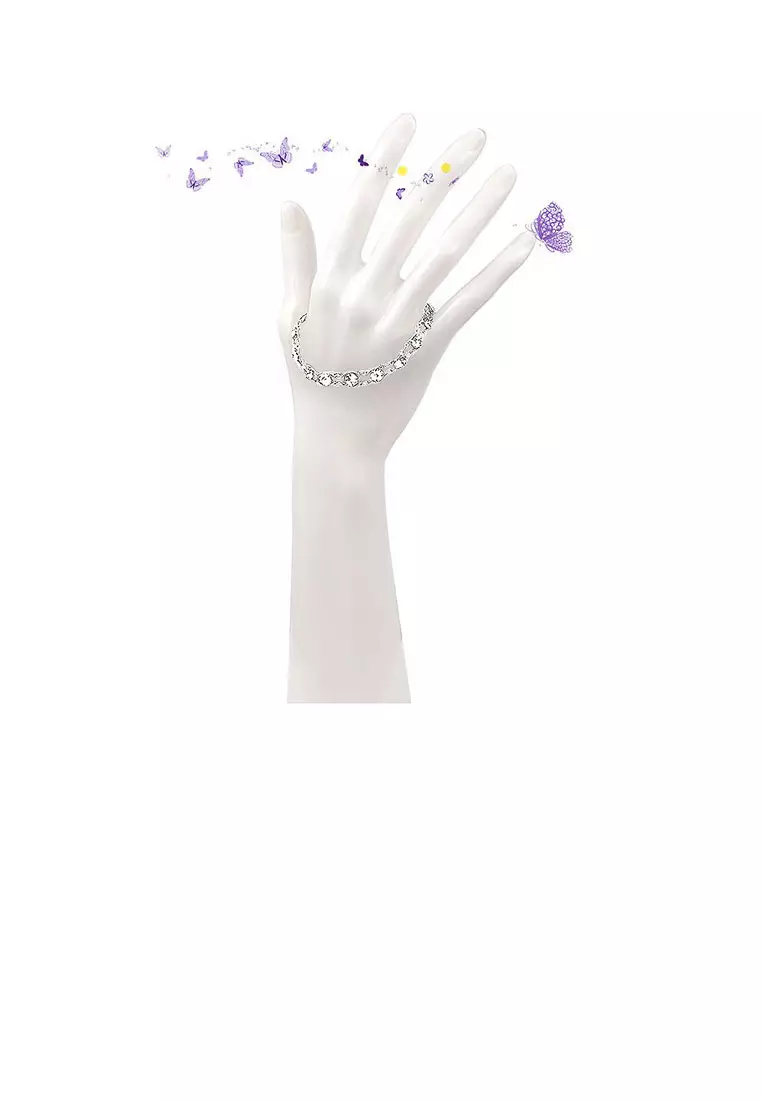 Glistening Bracelet with Silver Austrian Element Crystals