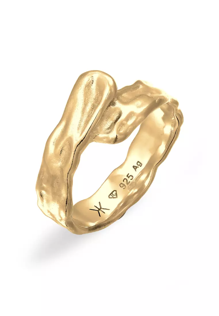 Men's Silver Molten Sculptural Ring – Gold-Plated
