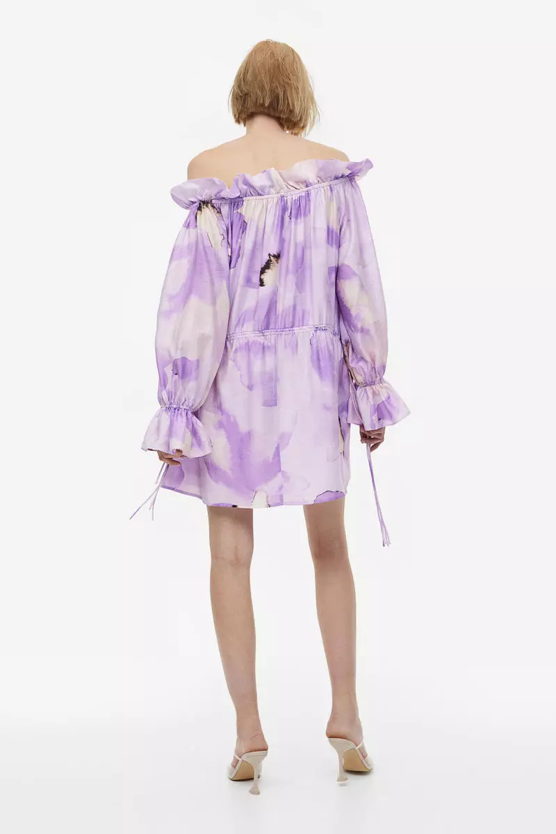 Buy H&M Oversized off-the-shoulder dress Online | ZALORA Malaysia