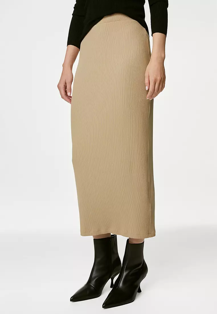 Jual Marks Spencer Jersey Ribbed Maxi Pencil Skirt Original 2025