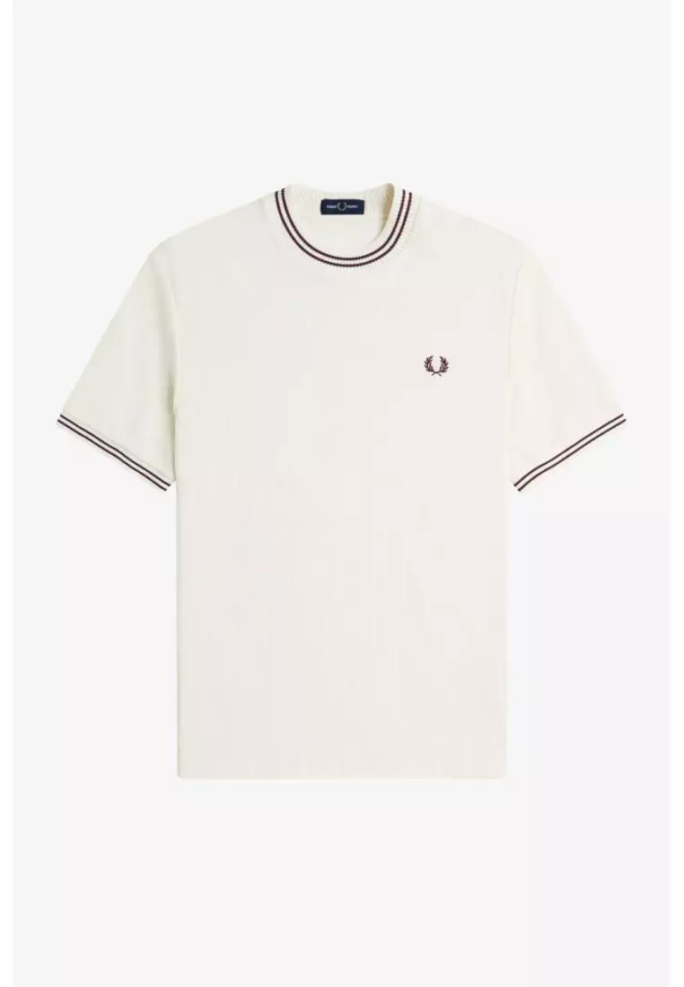 Fred Perry M8679 Ribbed Jersey T-Shirt (Ecru)