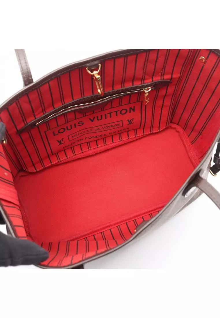 Pre-Loved Louis Vuitton Neverfull PM Damier  ebene Handbag tote bag PVC leather Brown