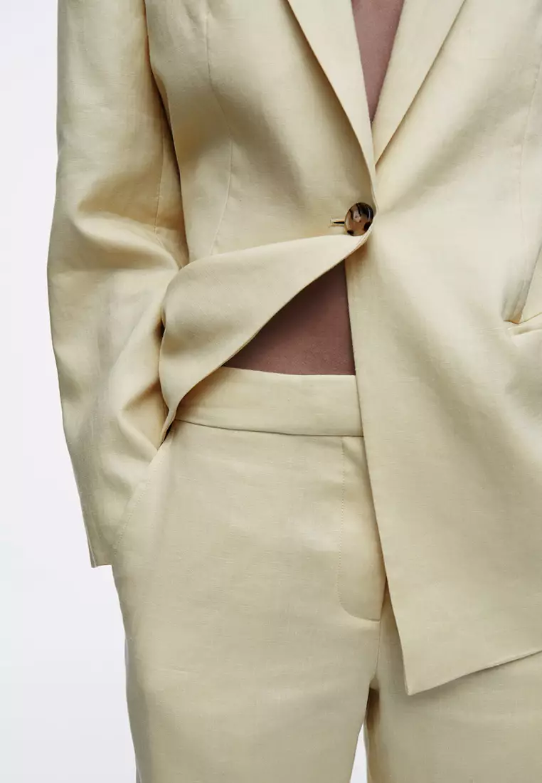 Linen Slim-Leg Trousers