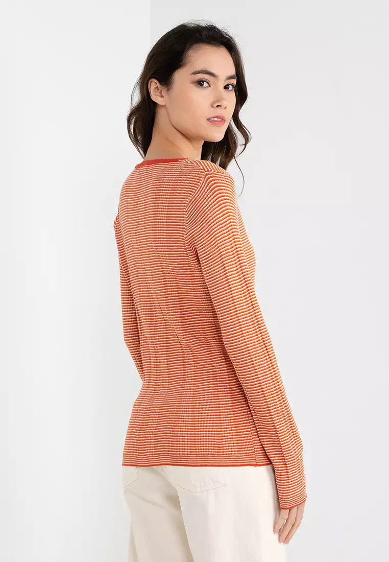 針織條紋長袖衫