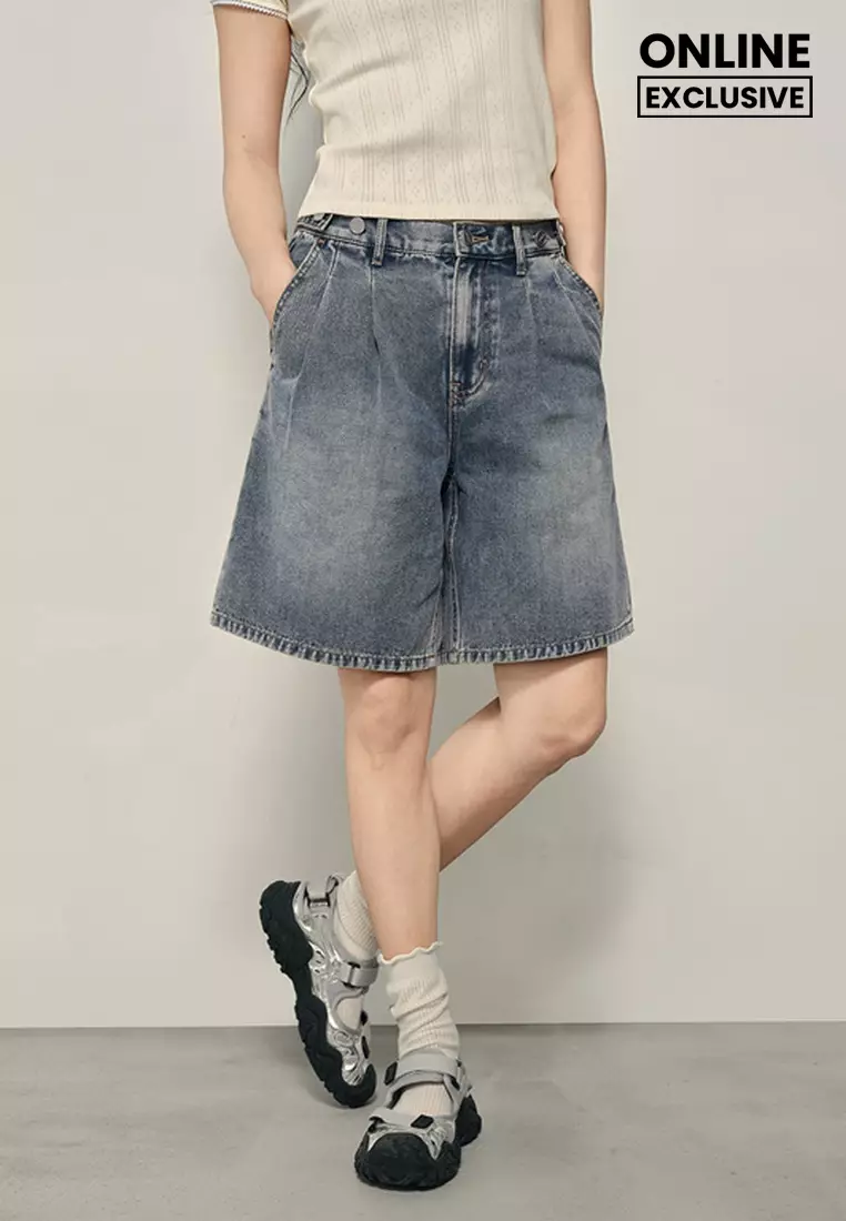 Giordano Women's (Online Exclusive) Korea Denim Shorts 0540652362