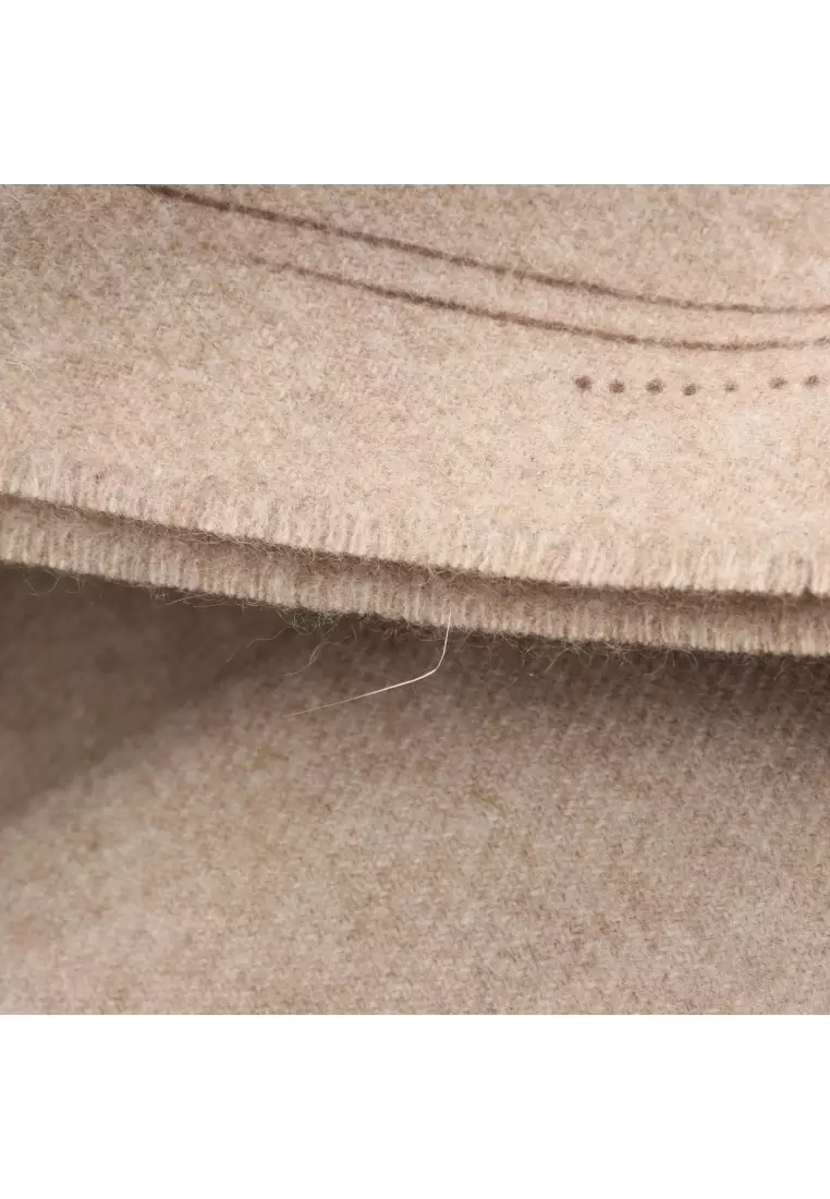 Pre-Loved Hermès Cavalcadour Sketch Scarf Stall cashmere beige Brown