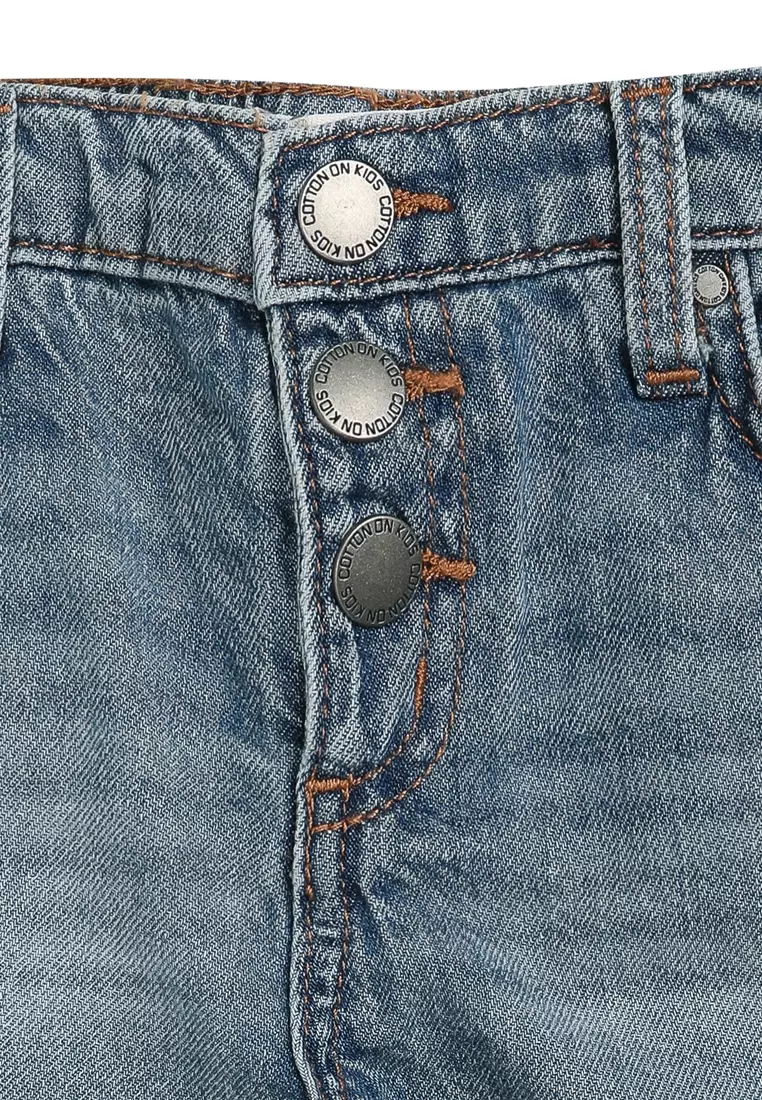 Snap Front Denim Shorts