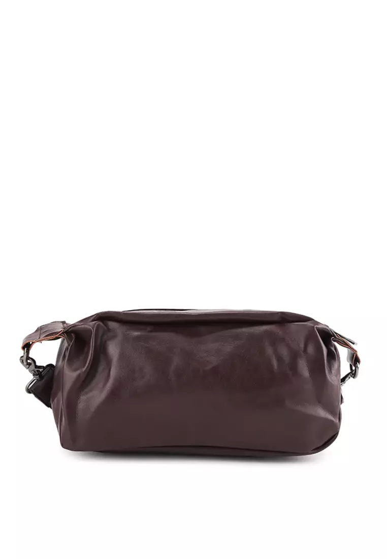 Distressed Leather Hitch Crossbody Bag