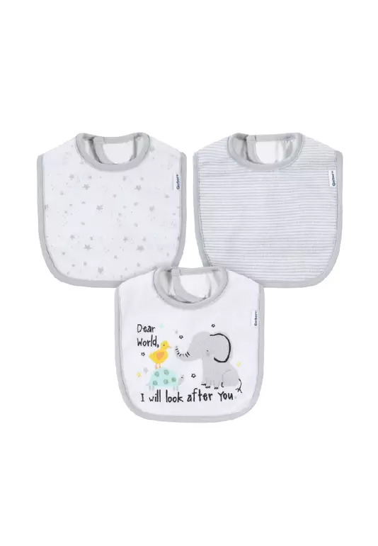 Gerber 3-Pack Baby & Toddler Neutral Baby Animals Bibs