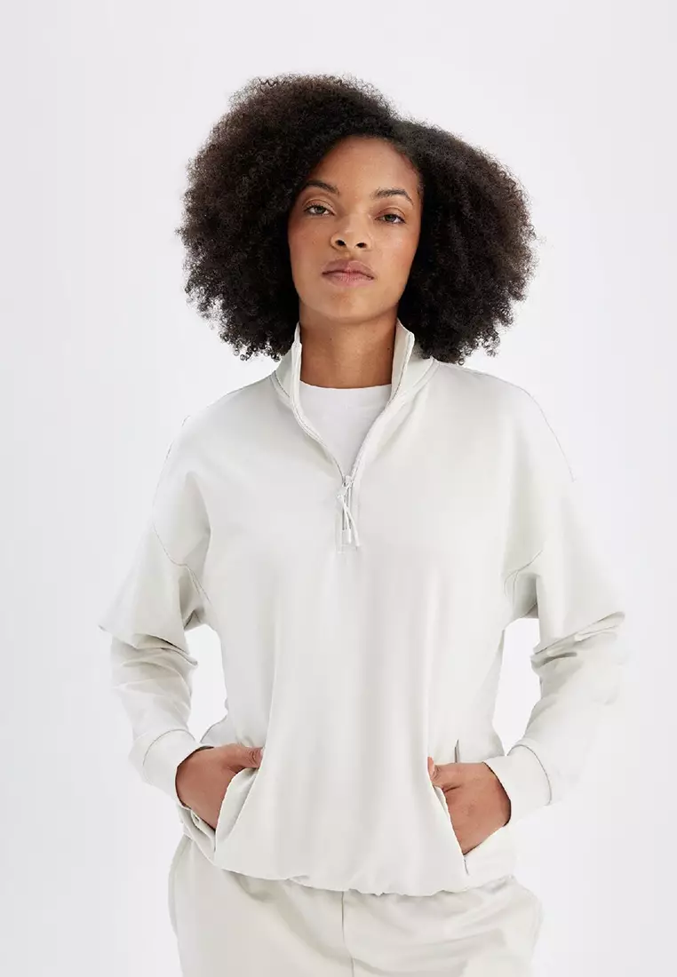 Sporty Half-Zip Sweatshirt