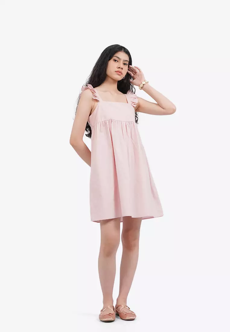 Sleeveless Mini Dress with Frills Strap