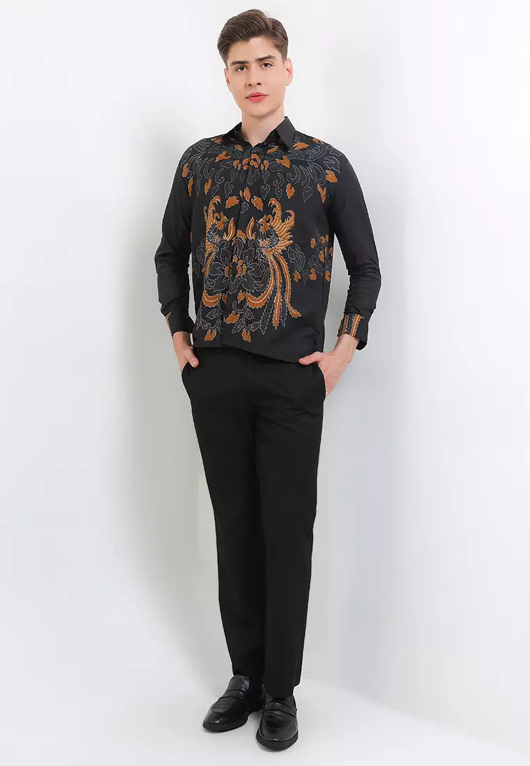 Rahbrata Kemeja Batik Exclusive Premium Pria Casual Modern Lengan Panjang