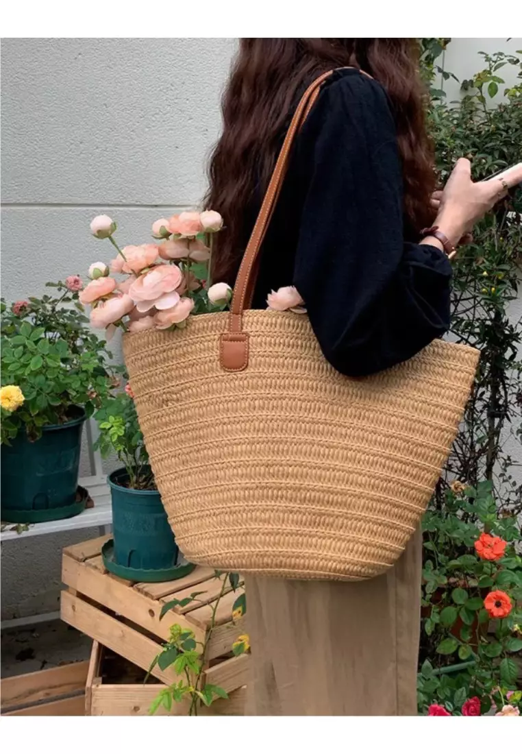 Olivia Khaki Shoulder Shopper Bahu Bags