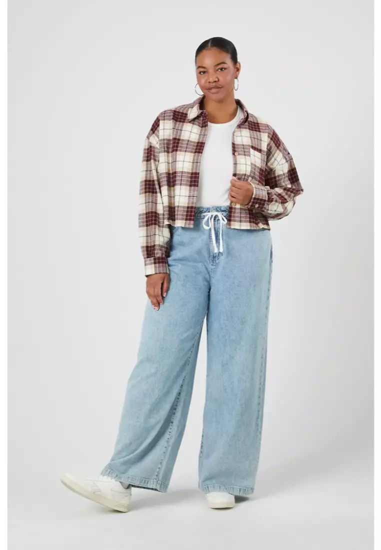 Buy FOREVER 21 Plus Size Cropped Plaid Shirt 2024 Online ZALORA