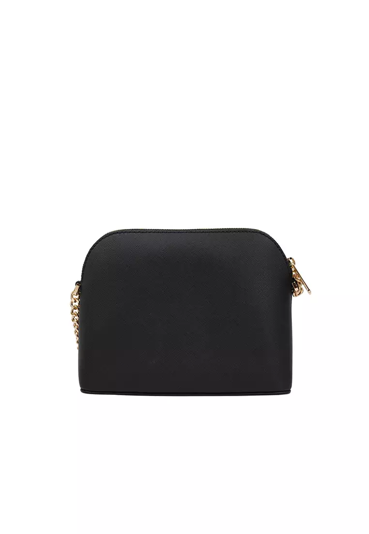 Jet Set Travel Medium Logo Dome Crossbody Bag in Black 35F1GTVC6T