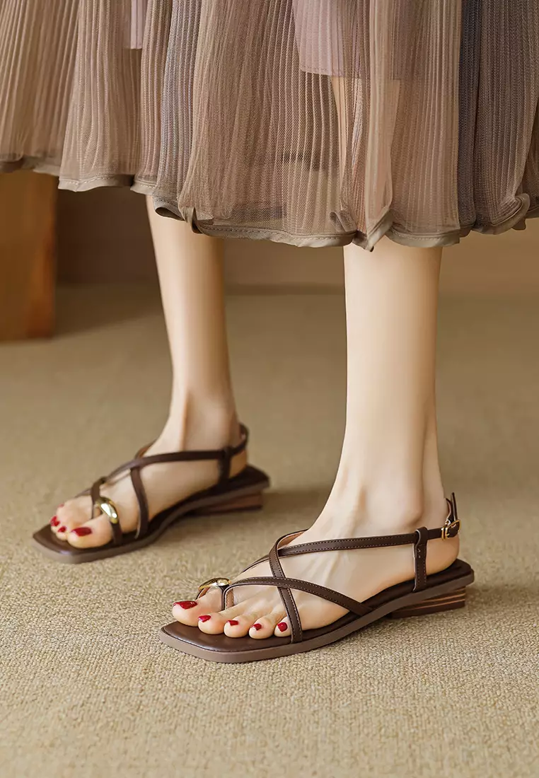 2CM Cross Strap Clip Toe Sandals WW288-3
