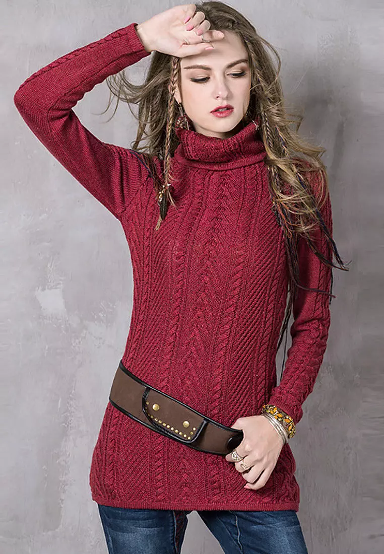 Shop the Latest in Women's Fashion Jacquard knit roll neck jumper