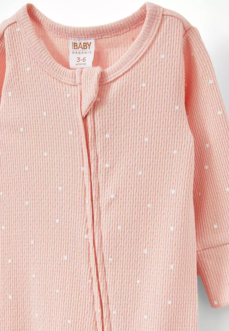 Organic Pointelle Zip Romper