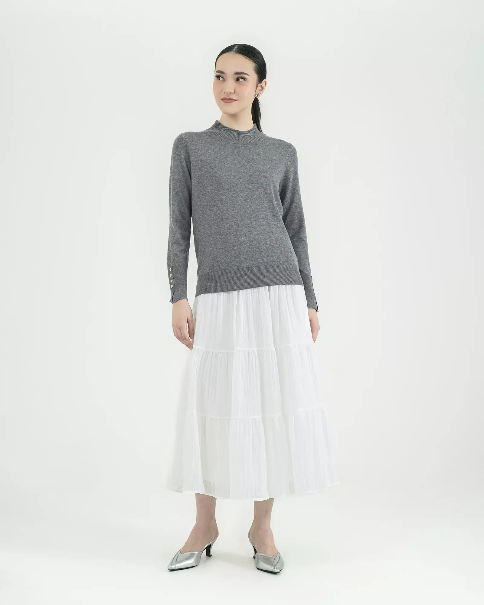 Geulis.id AGILE KNIT TOP - Grey