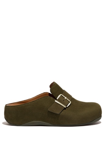 Buy Fitflop FitFlop SHUV Women's Buckle-Strap Nubuck Clogs - Mossy Green  (FG3-967) 2023 Online | ZALORA Singapore