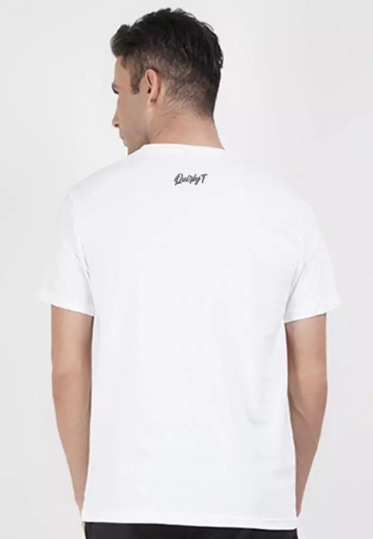 笑脸短袖白色棉质 T 恤