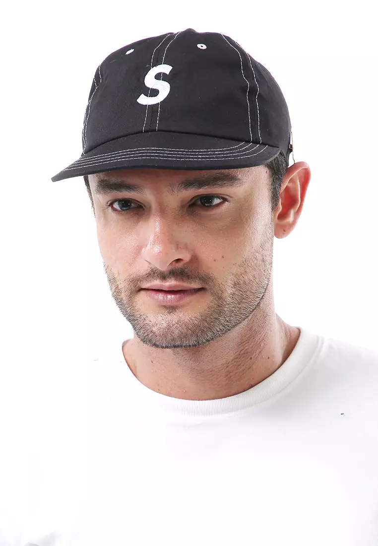 Gemp Topi Snapback Aksesoris Fashion Pria Wanita Bordir Huruf S Resizable Strap Material Drill ORIGINAL - Black White