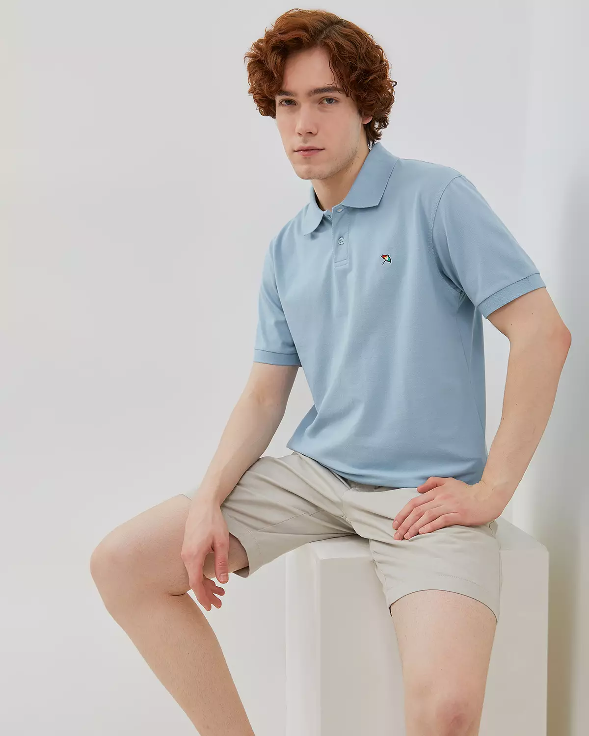 MEN'S LIGHT BLUE BASIC POLO SHIRT