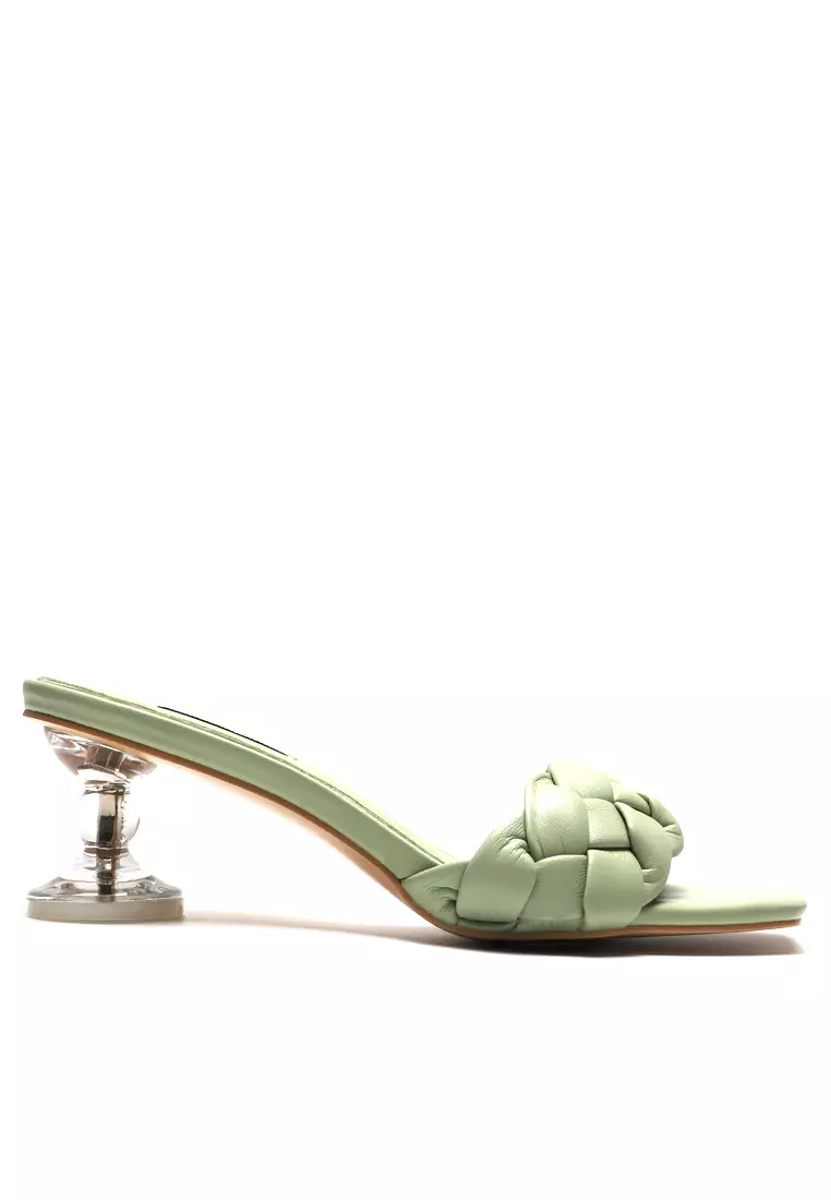Discount on Twenty Eight Shoes  shoes - SKU: Woven Crystal Mid Heel Sandals YLT8090-2
