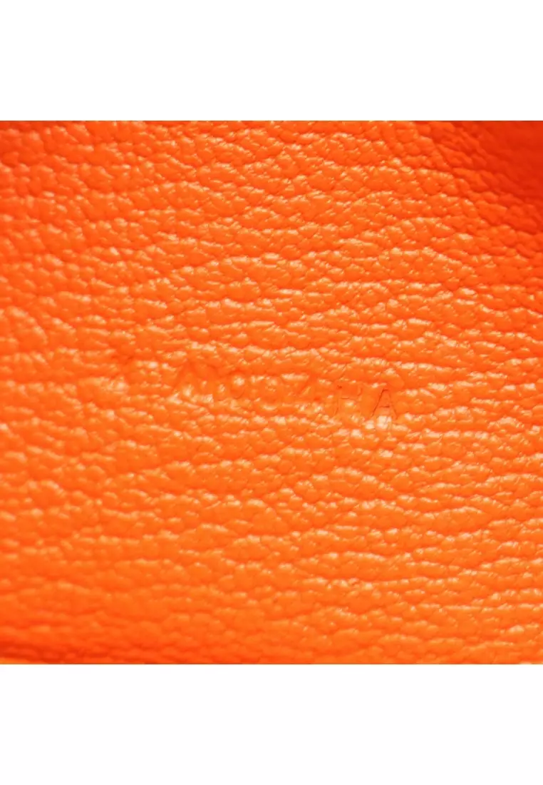Pre-Loved Hermès bear souffle orange poppy Bi-fold Long Wallet Chevre orange silver hardware X stamp