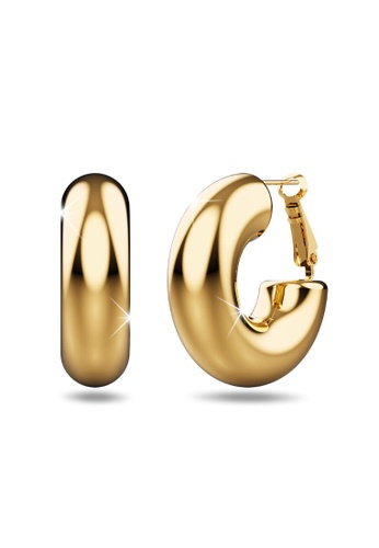 Bullion Gold gold BULLION GOLD Solid Jane Hoop Gold Earrings F5F47ACAA13A0DGS_1